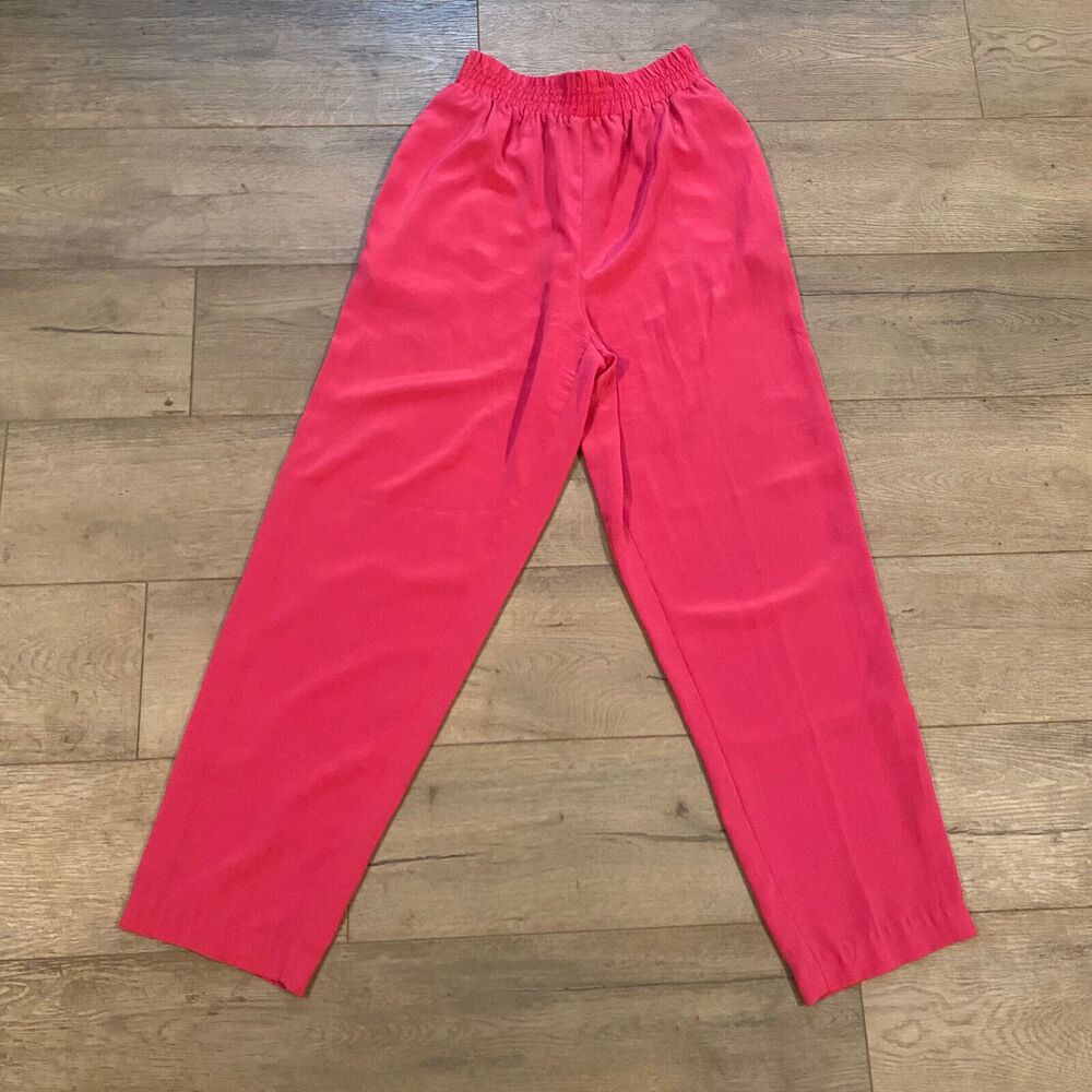 Peters & Ashley Pull On Pants ~ Sz M ~ Pink ~ High Rise ~ 28" Inseam